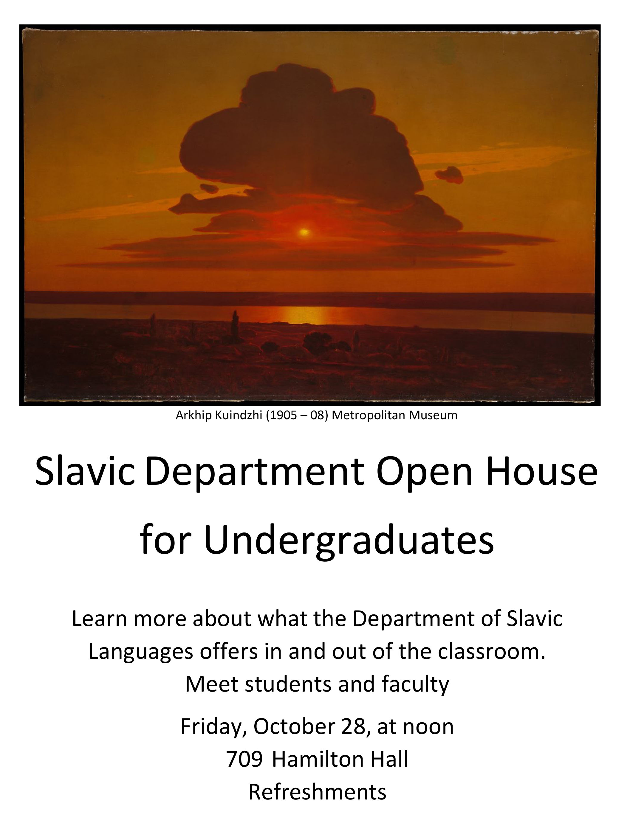 Slavic Undergraduate Open House